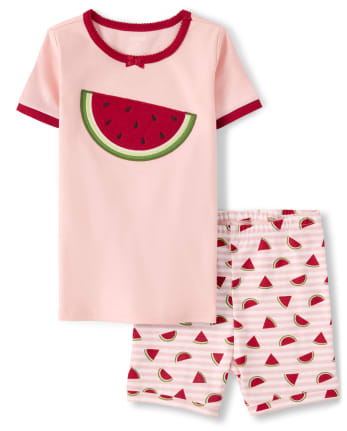 Pyjama 2 pièces en coton pastèque pour filles - Gymmies