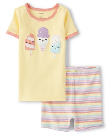 Girls Ice Cream Cotton 2-Piece Pajamas - Gymmies