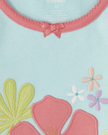 Pijama de 2 piezas de algodón con flores tropicales para niñas - Gymmies