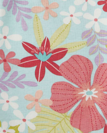 Pijama de 2 piezas de algodón con flores tropicales para niñas - Gymmies