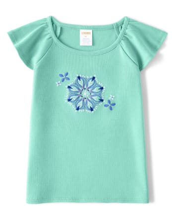 Girls Floral Medallion Top - Island Getaway