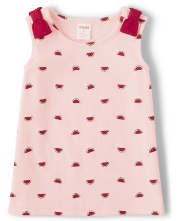 Girls Watermelon Bow Tank Top - Sweet Watermelon