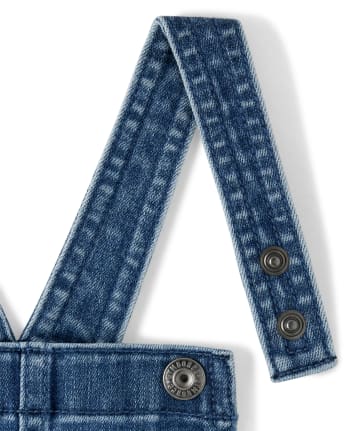 Girls Embroidered Space Denim Shortalls - Future Astronaut