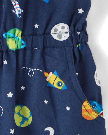 Girls Space Ruffle Romper - Future Astronaut