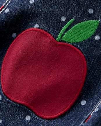 Girls Apple Dot Overalls - Teacher's Favorite