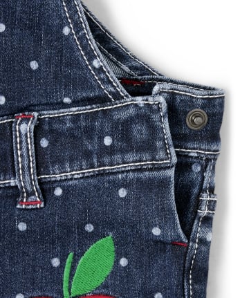 Girls Apple Dot Overalls - Teacher's Favorite