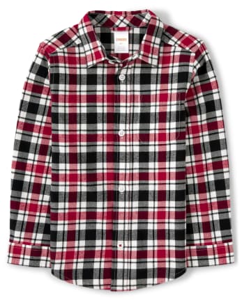 Camisa con botones a cuadros para niños - Jefe de bomberos