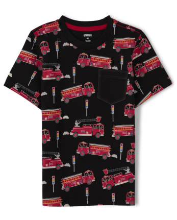 Haut de poche pour camion de pompiers pour garçons - Chef des pompiers