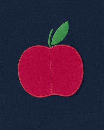 Girls Peek-A-Boo Apple Patch Top - Teacher's Favorite