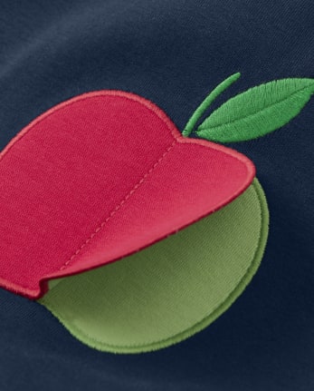 Girls Peek-A-Boo Apple Patch Top - Teacher's Favorite
