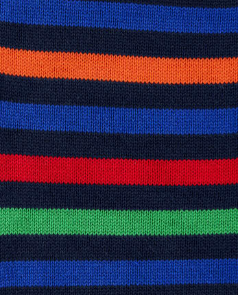Boys Striped Zip Up Sweater - Dino Dude