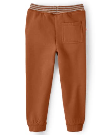 Boys Embroidered Fox Jogger Pants - Harvest
