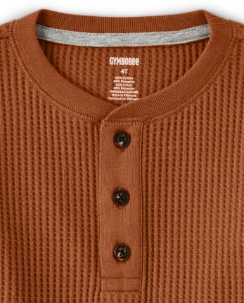 Camiseta con cuello henley para niños - Cosecha