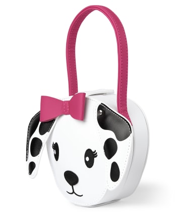 Dalmation Inspired Faux Fur Handbag or Purse With Dogtails and 