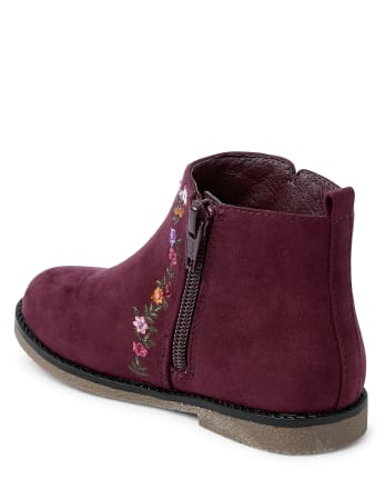 Girls Embroidered Floral Booties - Tree House