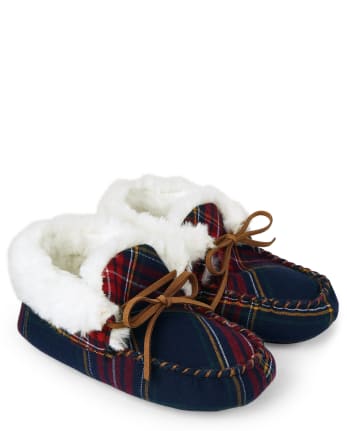 Unisex Plaid Moccasin Slippers - Gymmies