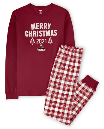 Unisex Adult Merry Christmas Cotton 2-Piece Pajamas - Gymmies