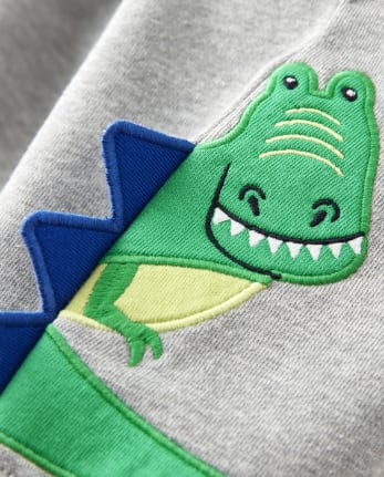 Pantalones de chándal sin cierre T-Rex bordados para niños - Dino Dude