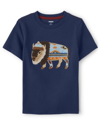Top de bisonte bordado para niños - Western Skies