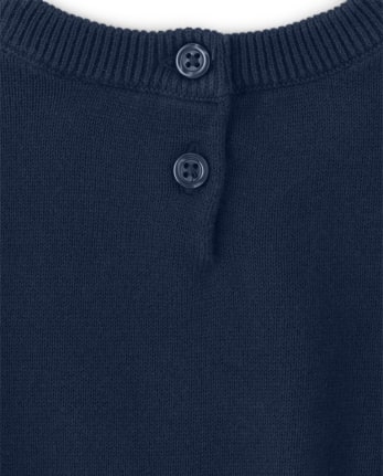 Girls Embroidered Apple Sweater - Teacher's Favorite