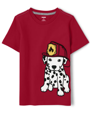Camiseta dálmata bordada para niños - Jefe de bomberos