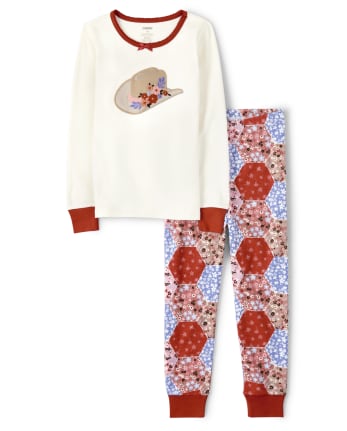 Pijama de 2 piezas de algodón vaquero para niñas - Gymmies