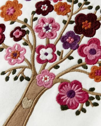 Girls Embroidered Tree Top - Tree House