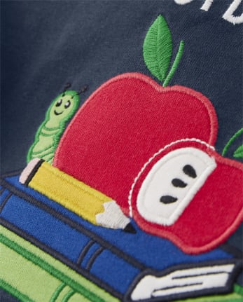 Camiseta con manga raglán escolar bordada para niños - Favorito del profesor