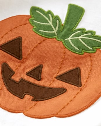 Boys Embroidered Jack-O-Lantern Layered Top - Lil Pumpkin