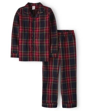 Pijama de 2 piezas de franela a cuadros unisex - Gymmies