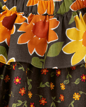 Falda pantalón con capas de girasol para niñas - Harvest