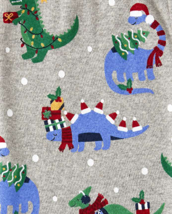 Pijama de 2 piezas de algodón con diseño de dinosaurio navideño para niños - Gymmies