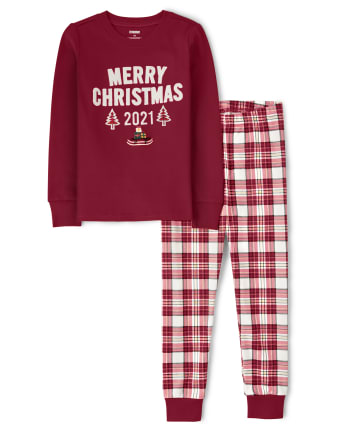 Pijama unisex de 2 piezas de algodón Merry Christmas - Gymmies