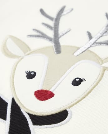 Top de reno bordado para niñas - Reindeer Cheer
