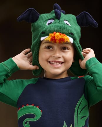 Conjunto de gorro y guantes de dragón para niños - Caballeros y dragones