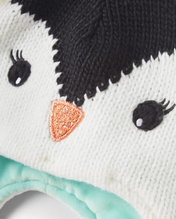 Girls Penguin Pom Pom Hat and Mittens Set - Polar Party