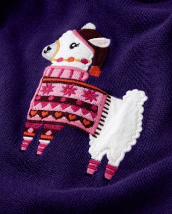 Girls Llama Sweater Dress - Little Llamas