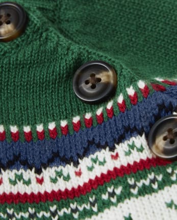 Suéter Fairisle para niños - Family Celebrations Green