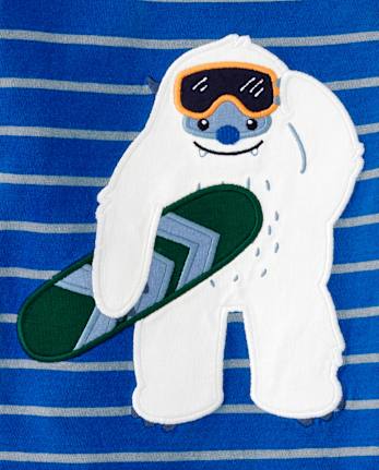 Boys Yeti Striped Top - Polar Party