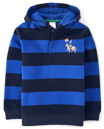Boys Striped Hoodie - Knights and Dragons