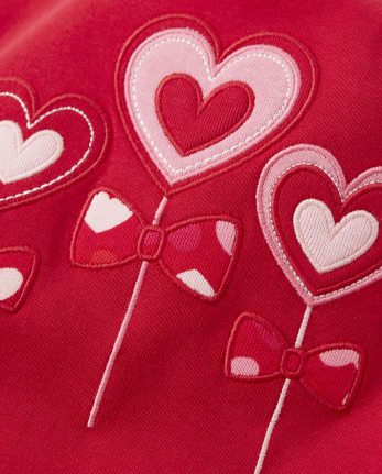 Top con bordado de corazones para niñas - Valentine Cutie
