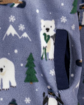 Boys Polar Bear Fleece Pullover - Polar Party