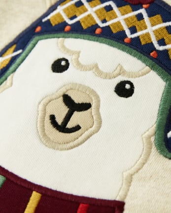Boys Embroidered Llama Sweatshirt - Little Llamas