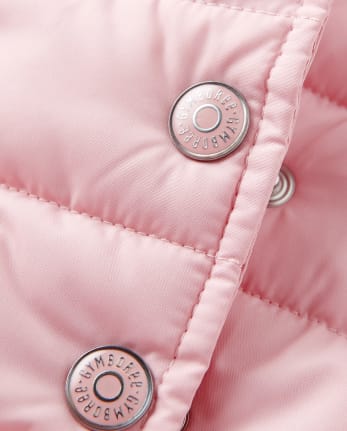 Girls Ruffle Puffer Jacket - Royal Princess