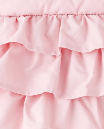Girls Ruffle Puffer Jacket - Royal Princess