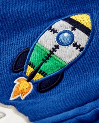 Boys Embroidered Moon Zip Up Hoodie - Comet Club