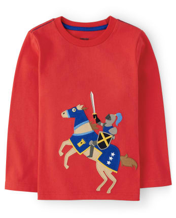 Boys Embroidered Knight Top - Knights and Dragons