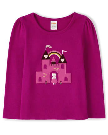Girls Embroidered Castle Top - Royal Princess