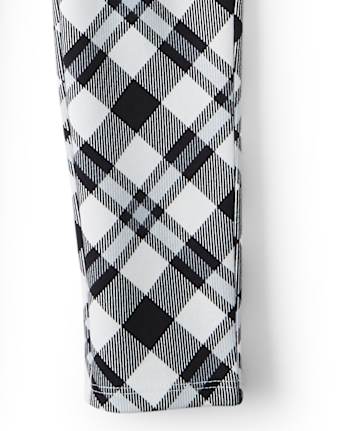 Girls Plaid Ponte Jeggings - Reindeer Cheer
