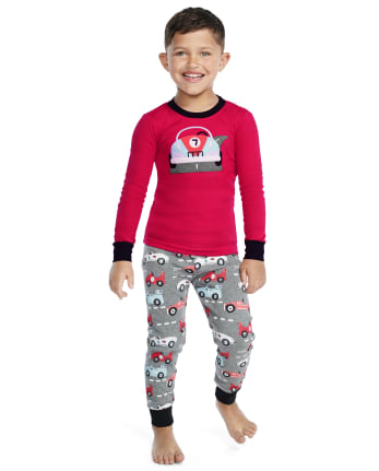 Pijama de 2 piezas de algodón Race Car para niños - Gymmies
